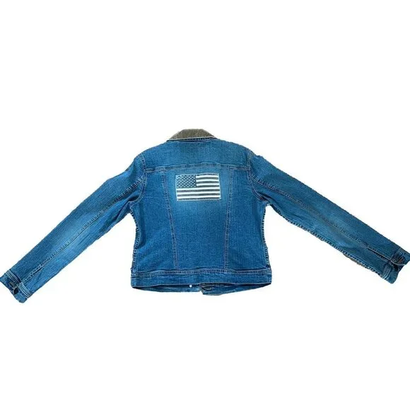 Vintage Ralph Lauren Denim Jacket with Corduroy Collar - Picture 4 of 8